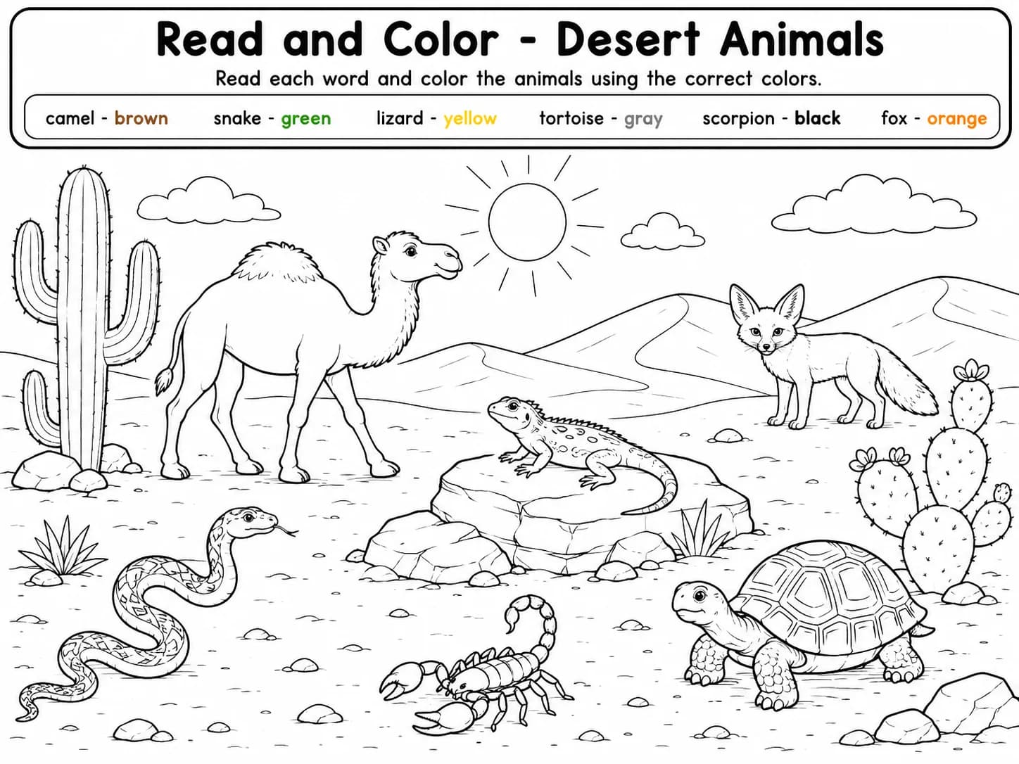 Read and Color - Forest Animals Worksheet Pack page 8 printable worksheet preview