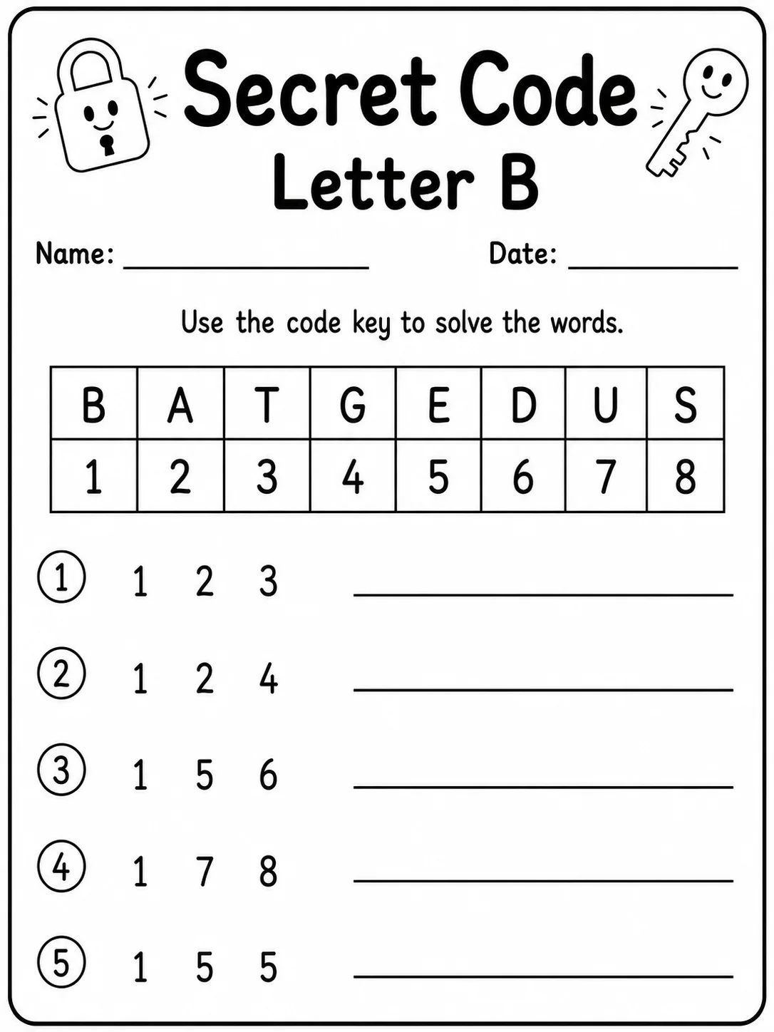 Secret Code Letter A Worksheet Pack page 2 printable worksheet preview