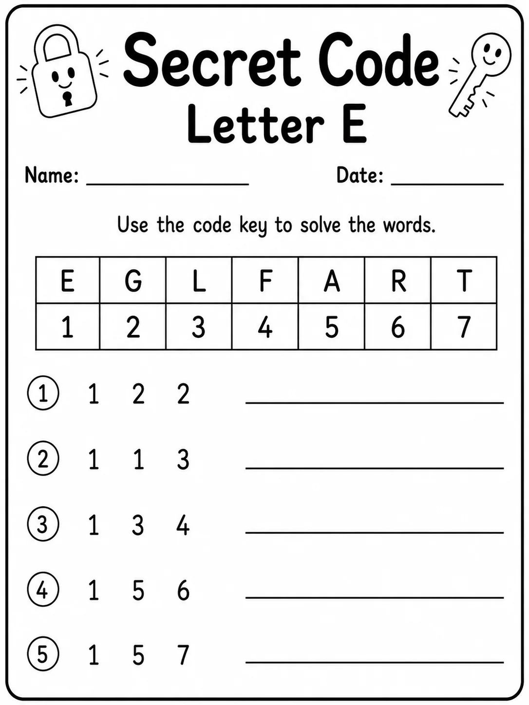 Secret Code Letter A Worksheet Pack page 5 printable worksheet preview