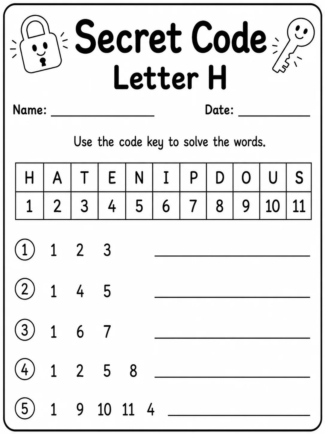 Secret Code Letter A Worksheet Pack page 8 printable worksheet preview