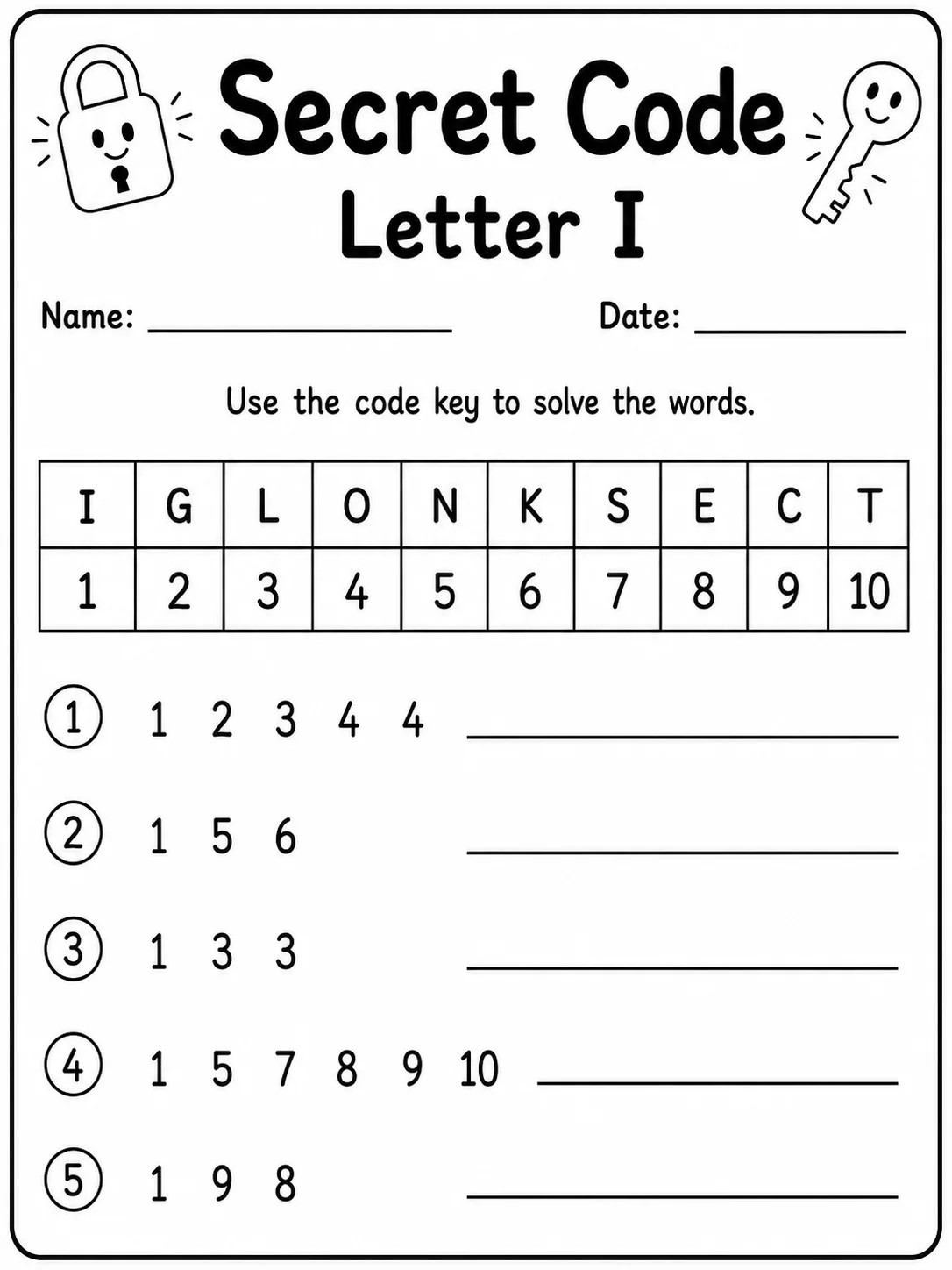Secret Code Letter A Worksheet Pack page 9 printable worksheet preview