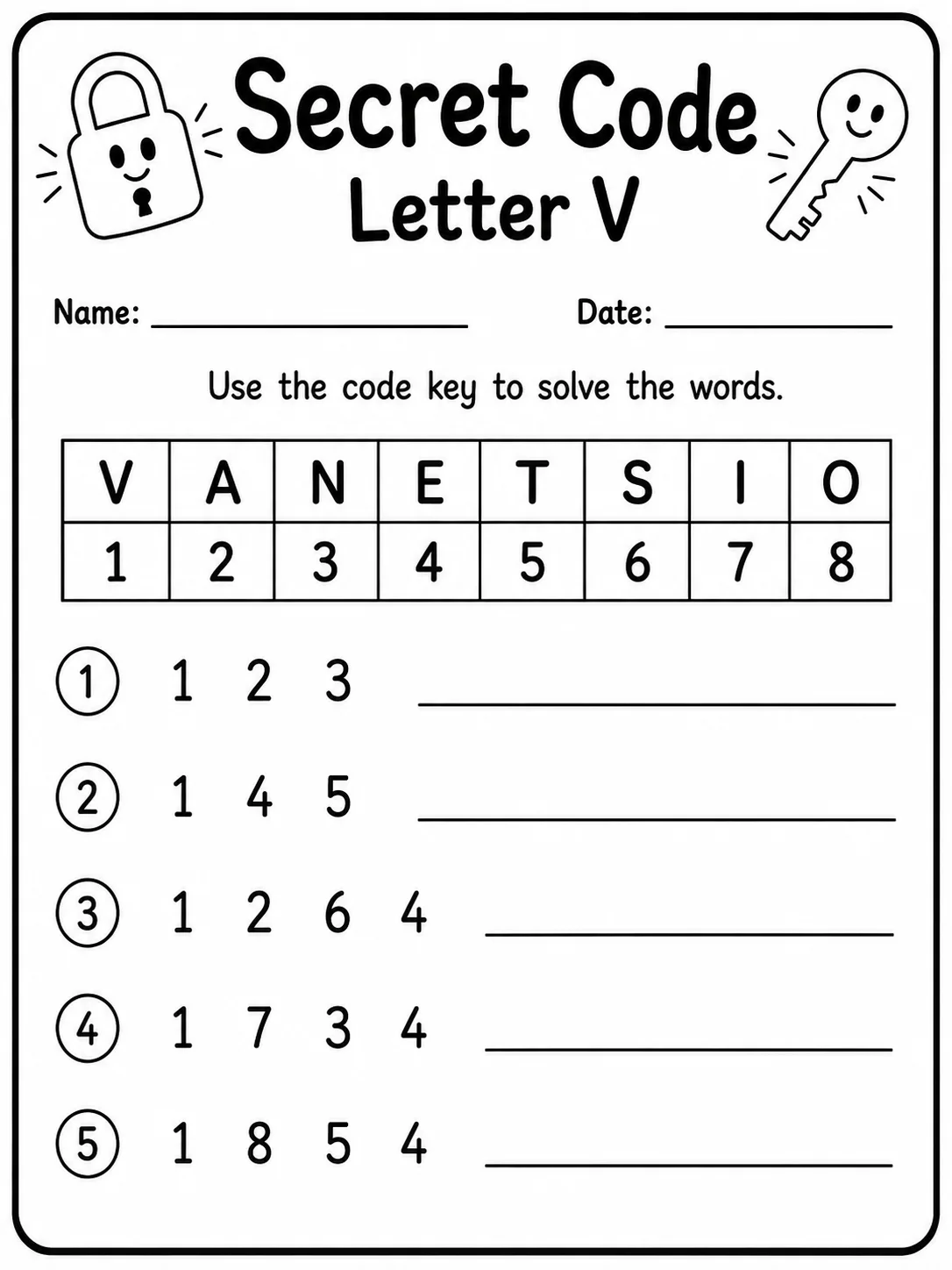 Kindergarten Secret Code Alphabet Worksheet Pack - Set 2 page 2 printable worksheet preview