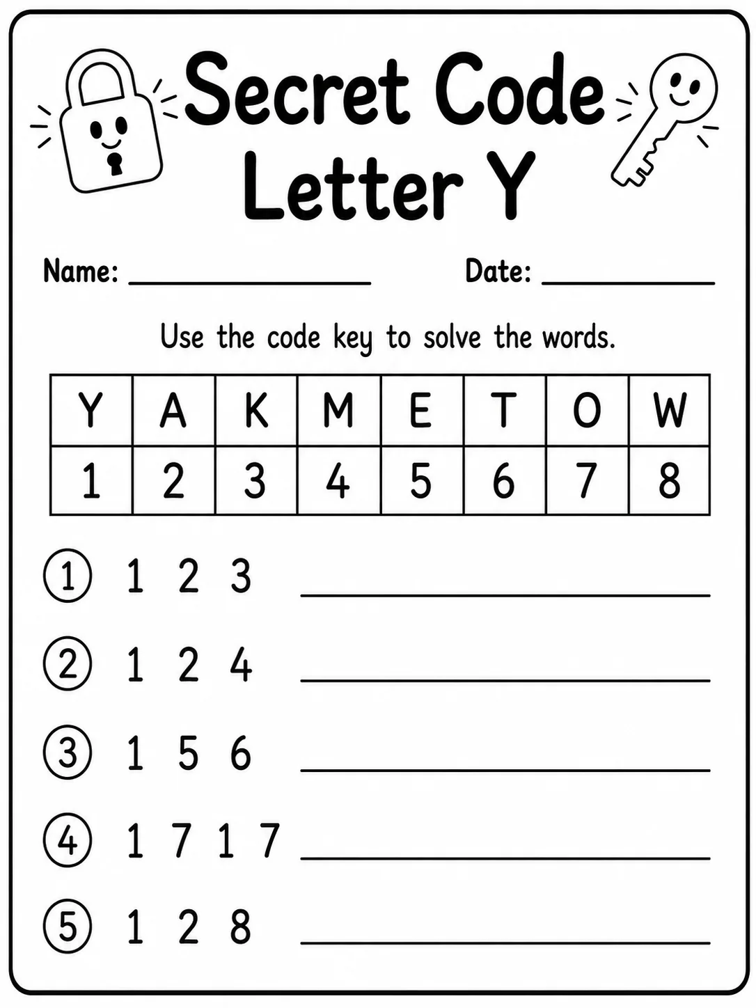 Kindergarten Secret Code Alphabet Worksheet Pack - Set 2 page 5 printable worksheet preview