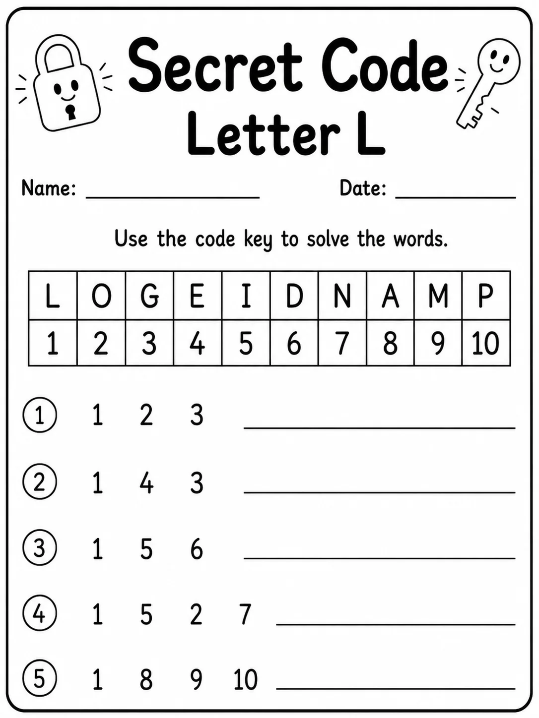 Secret Code Letter K Worksheet Pack page 2 printable worksheet preview