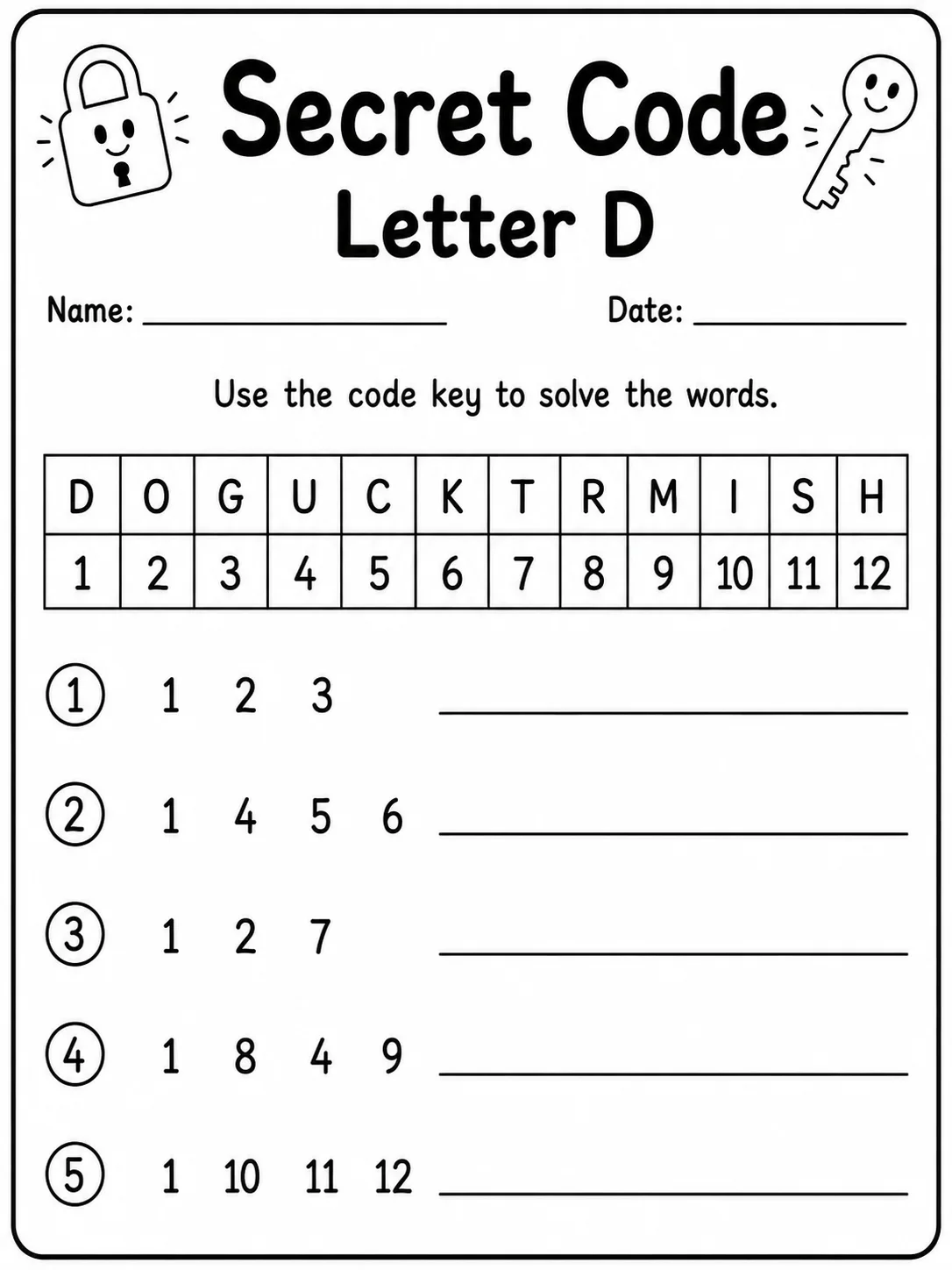 Secret Code Letter A Worksheet Pack page 4 printable worksheet preview
