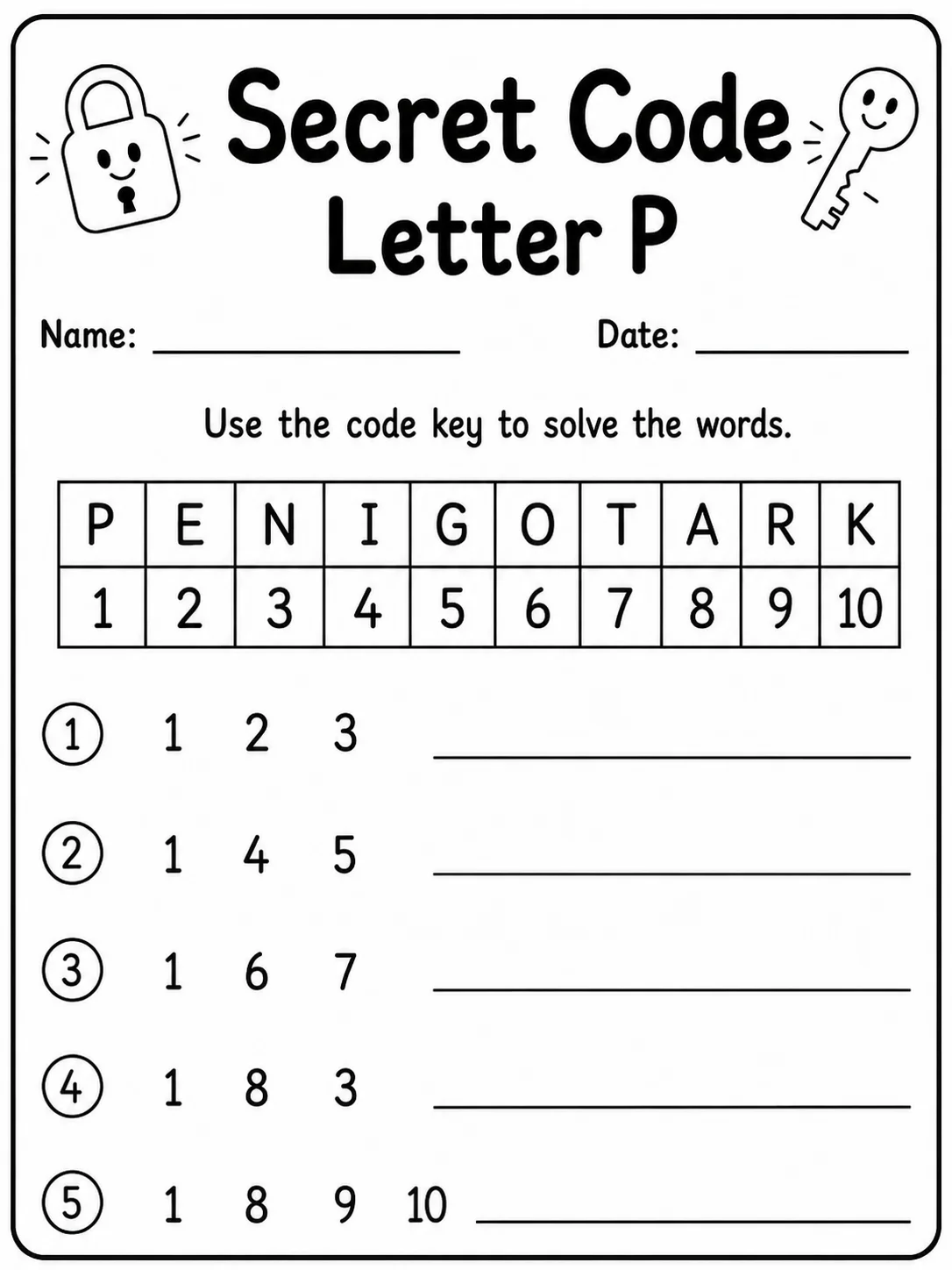 Secret Code Letter K Worksheet Pack page 6 printable worksheet preview