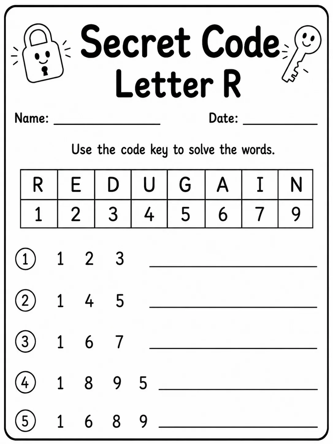 Secret Code Letter U Worksheet Pack page 8 printable worksheet preview