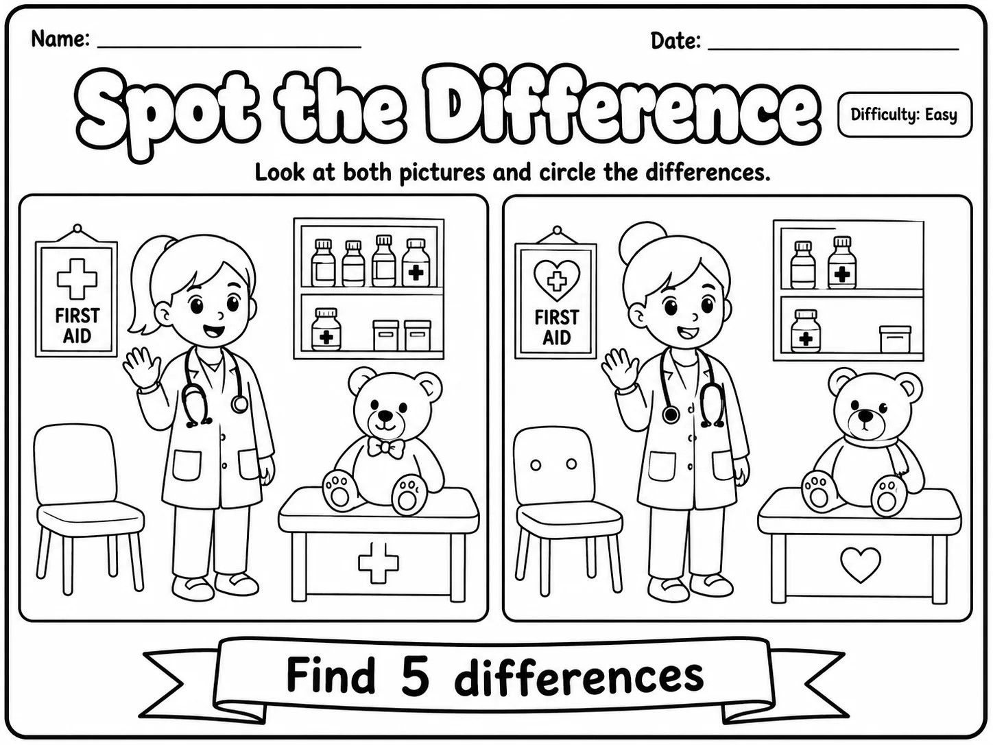 Spot the Difference Worksheet Pack - Set 4 page 3 printable worksheet preview