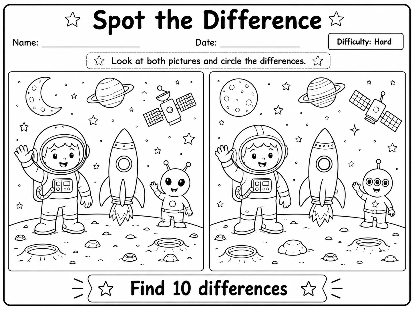 Spot the Difference Worksheet Pack page 8 printable worksheet preview