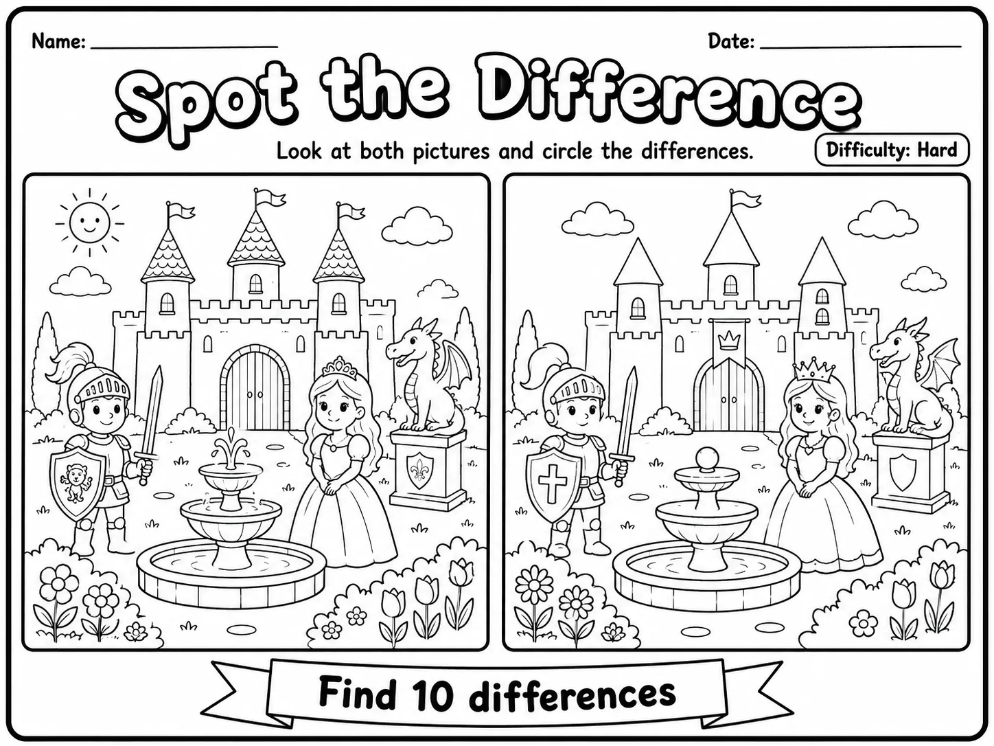 Spot the Difference Worksheet Pack page 7 printable worksheet preview