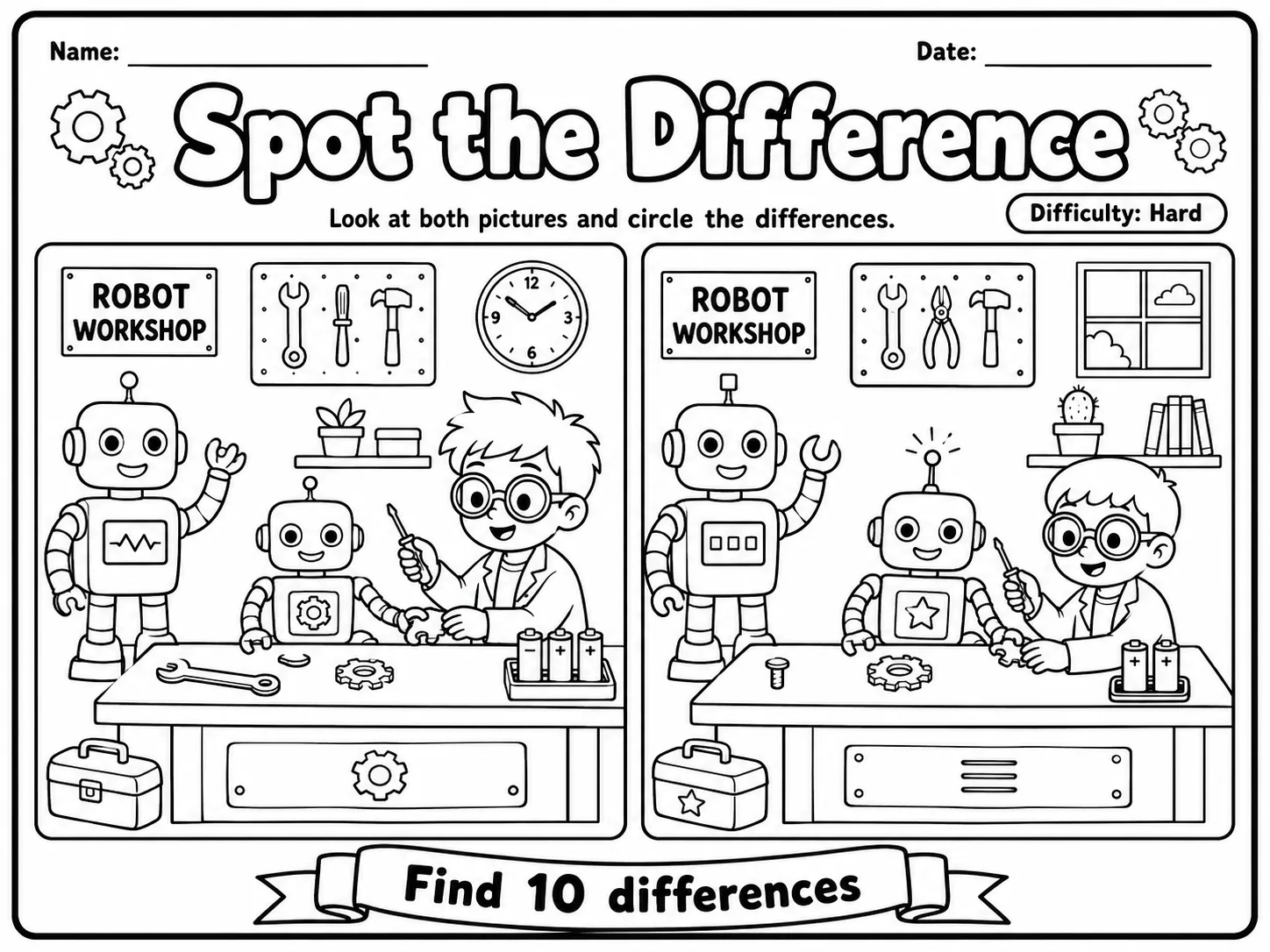 Spot the Difference Worksheet Pack page 8 printable worksheet preview
