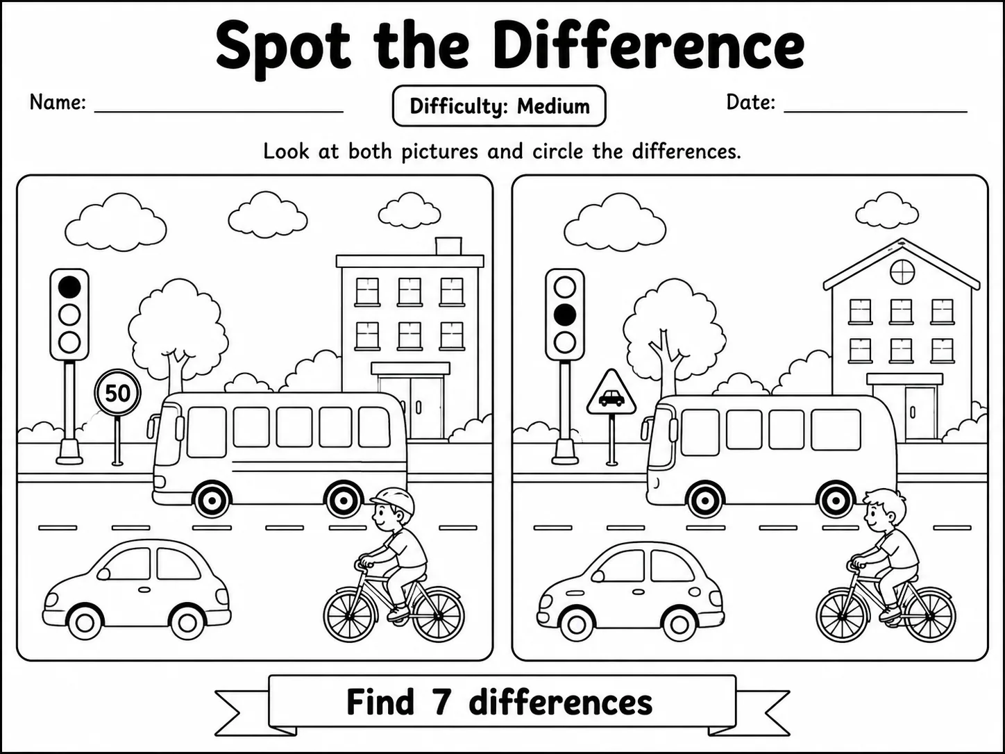 Spot the Difference Worksheet Pack - Set 2 page 5 printable worksheet preview