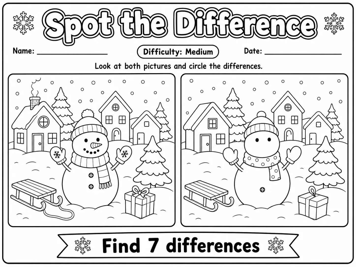 Spot the Difference Worksheet Pack - Set 2 page 7 printable worksheet preview