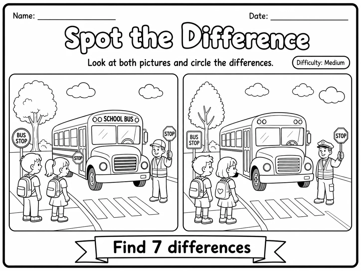 Spot the Difference Worksheet Pack - Set 3 page 3 printable worksheet preview