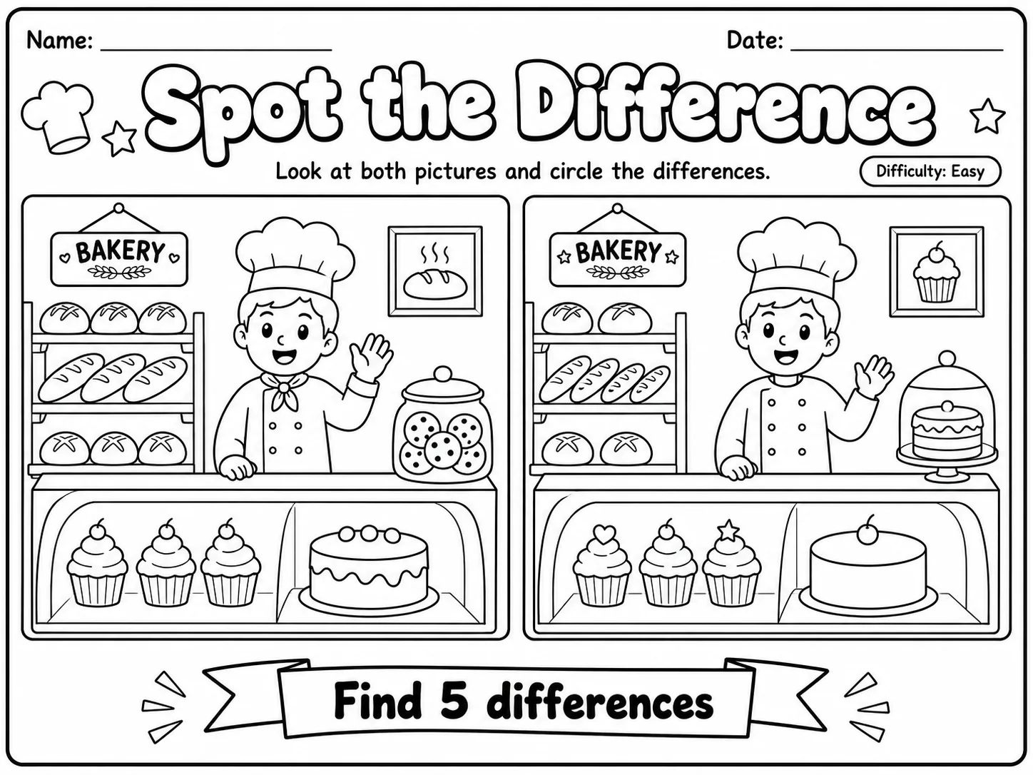 Spot the Difference Worksheet Pack - Set 4 10 printable pages preview from KiwiBee