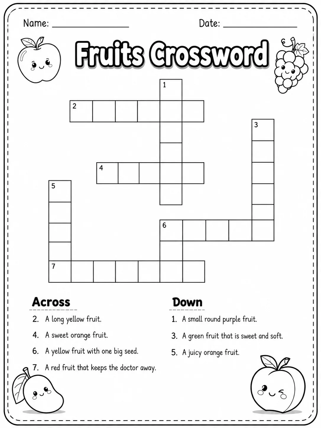 Farm Animals Crossword Worksheet Pack page 4 printable worksheet preview