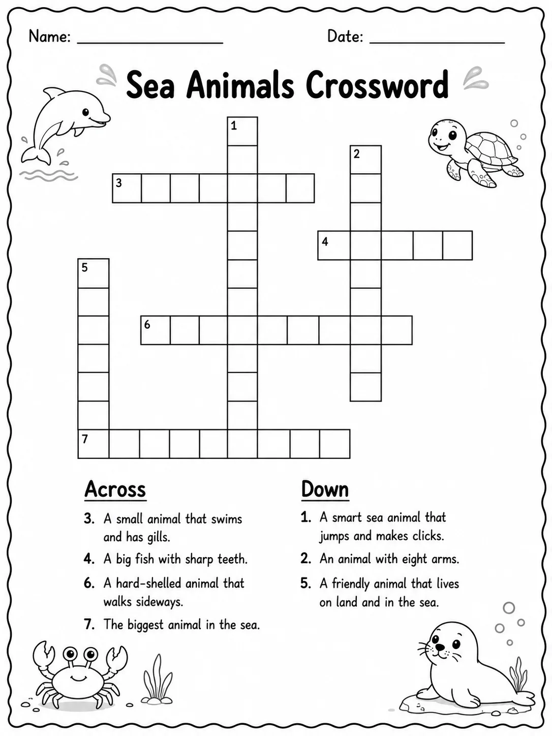 Farm Animals Crossword Worksheet Pack page 6 printable worksheet preview