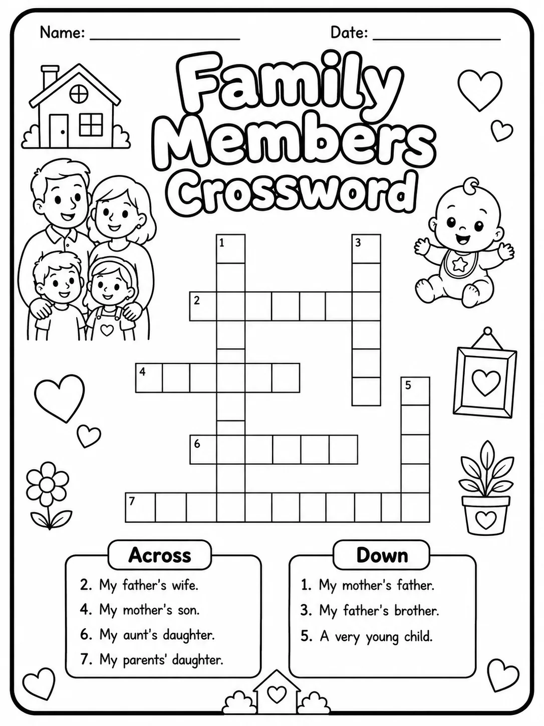 Grade 2 Themed Vocabulary Crossword Worksheet Pack - Set 2 printable preview from KiwiBee