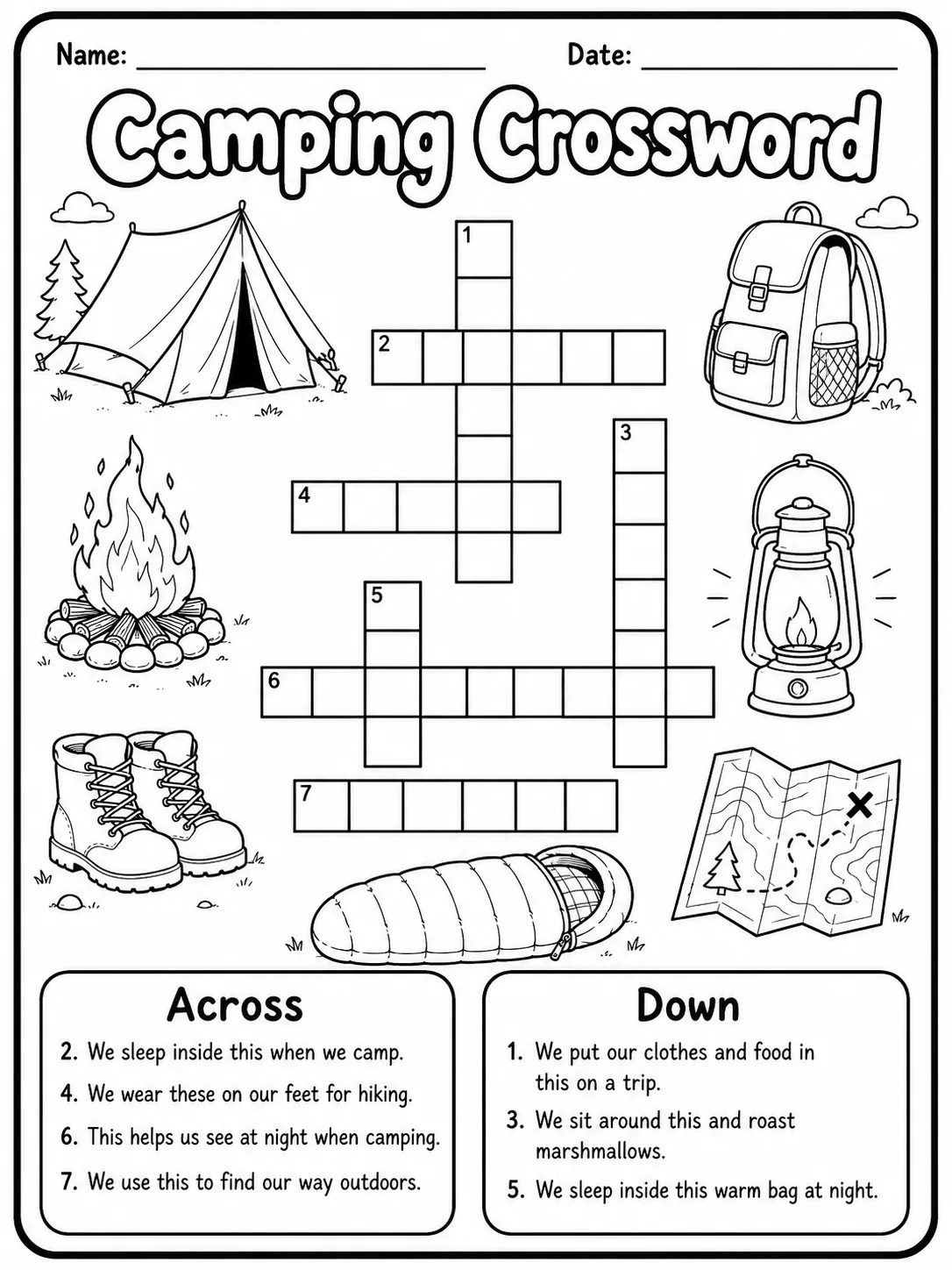 Bakery Foods Crossword Worksheet Pack page 2 printable worksheet preview
