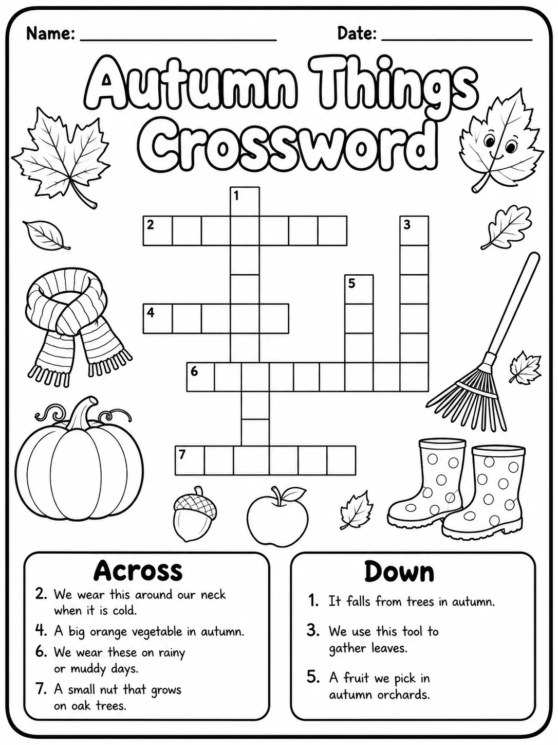 Bakery Foods Crossword Worksheet Pack page 3 printable worksheet preview