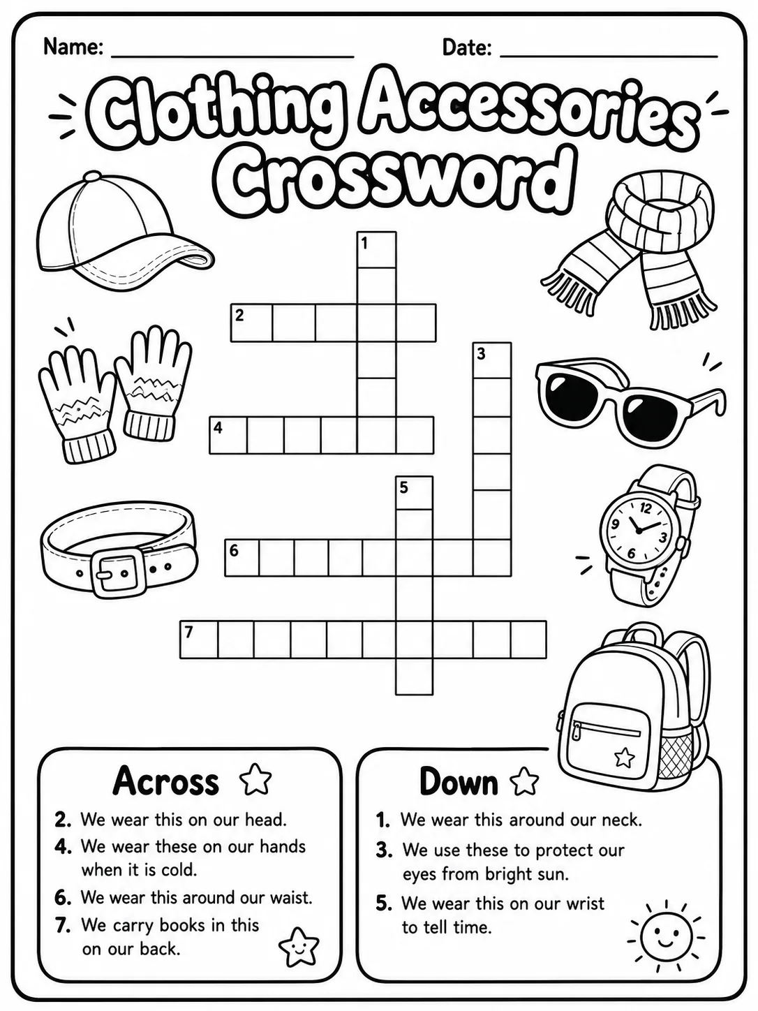 Bakery Foods Crossword Worksheet Pack page 6 printable worksheet preview