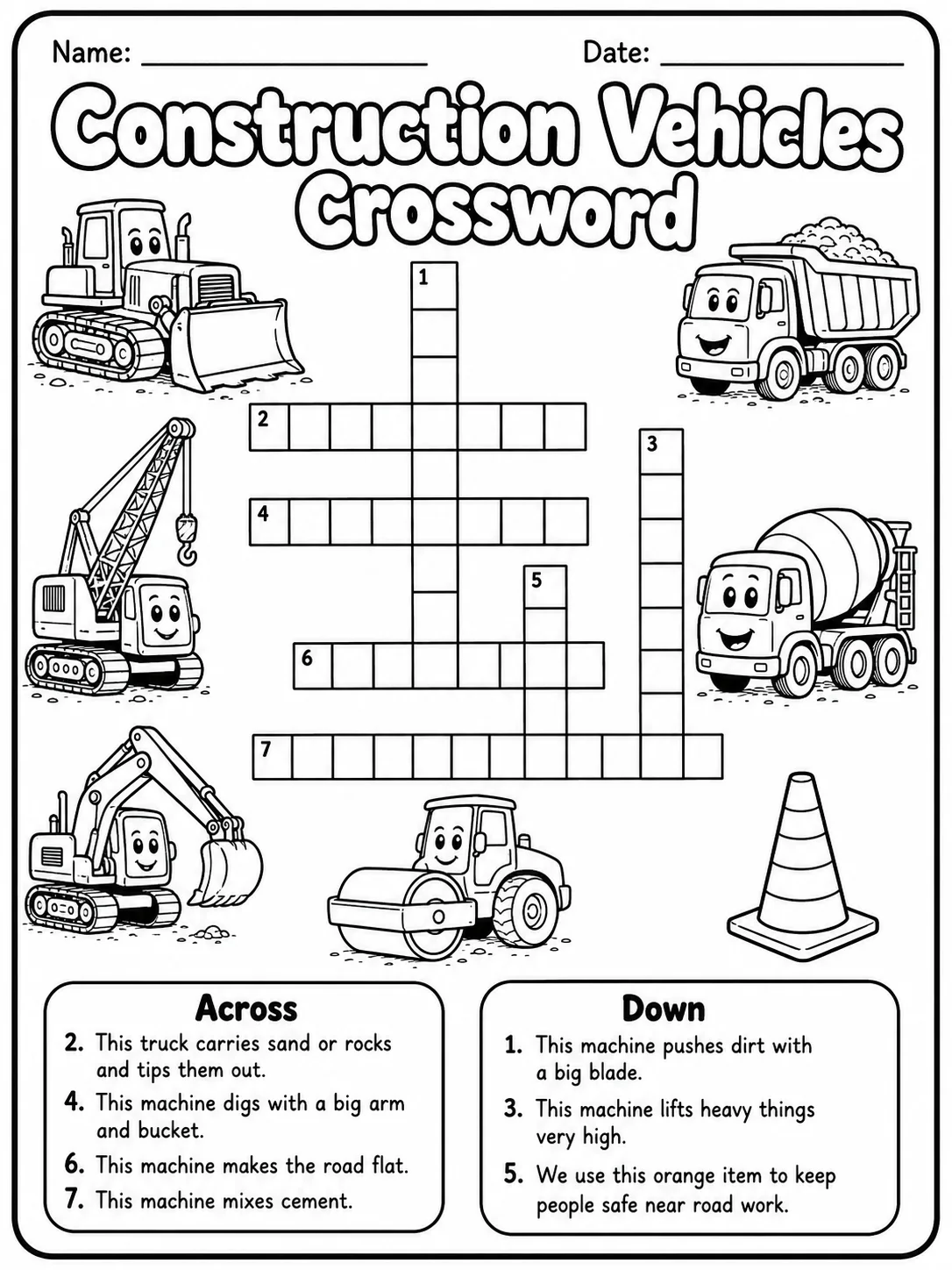 Bakery Foods Crossword Worksheet Pack page 7 printable worksheet preview