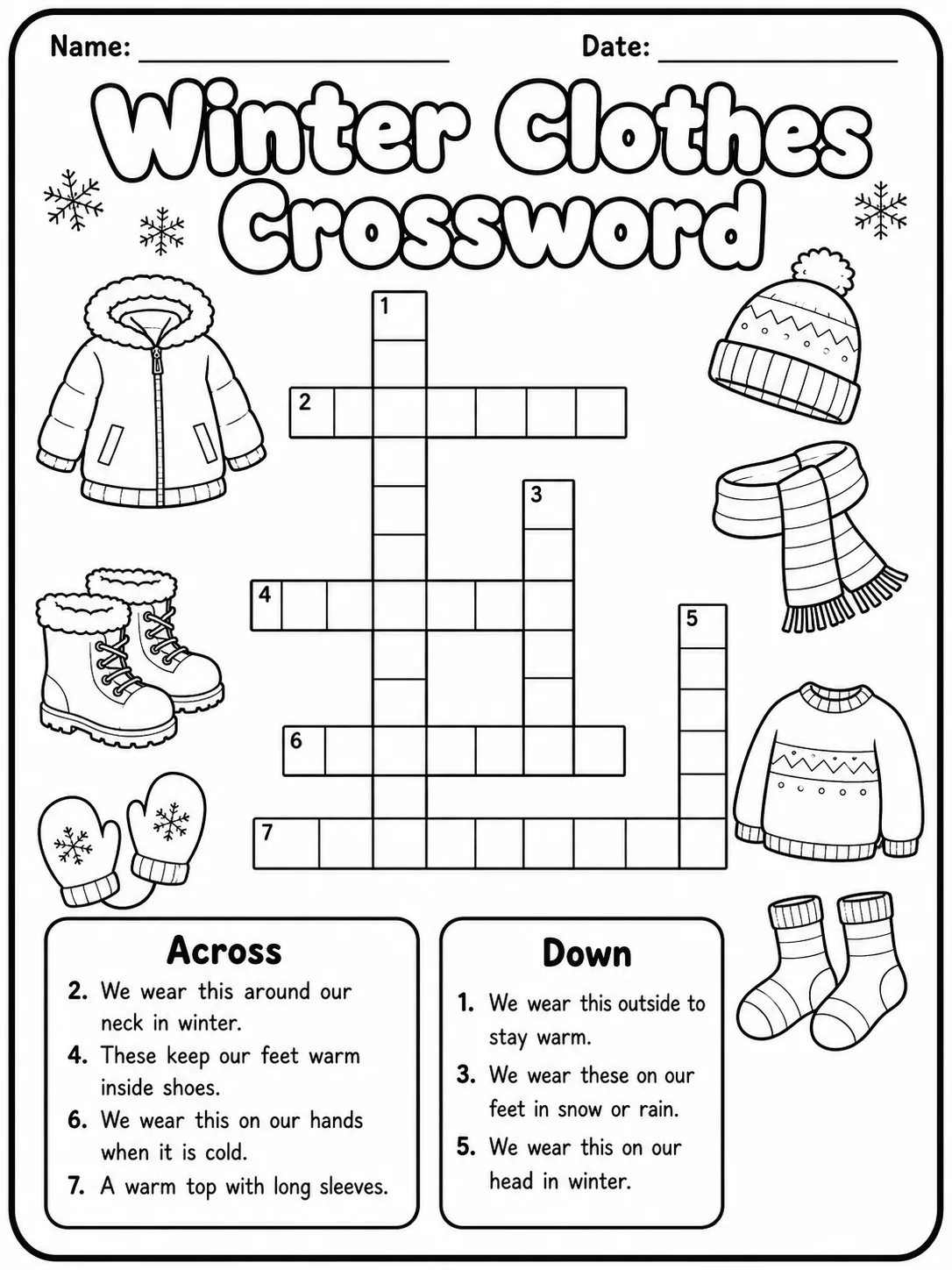Bakery Foods Crossword Worksheet Pack page 8 printable worksheet preview