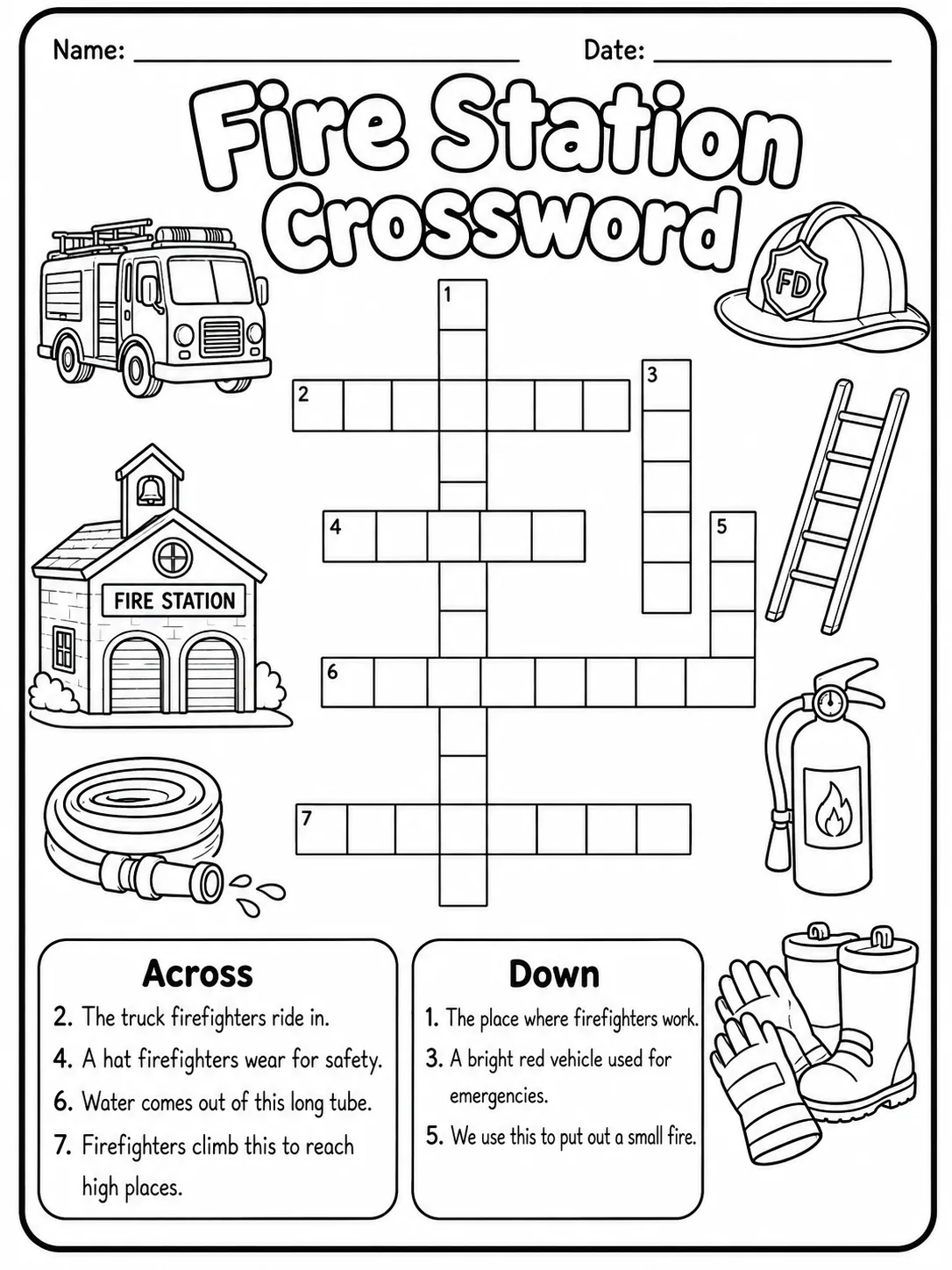 Pirate Things Crossword Worksheet Pack page 5 printable worksheet preview