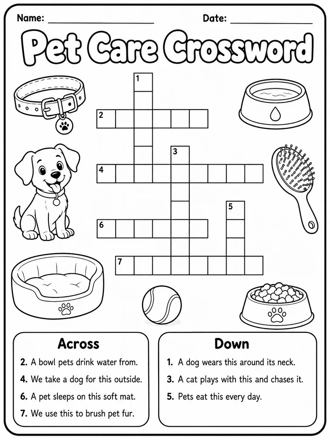 Grade 2 Themed Vocabulary Crossword Worksheet Pack - Set 6 page 7 printable worksheet preview