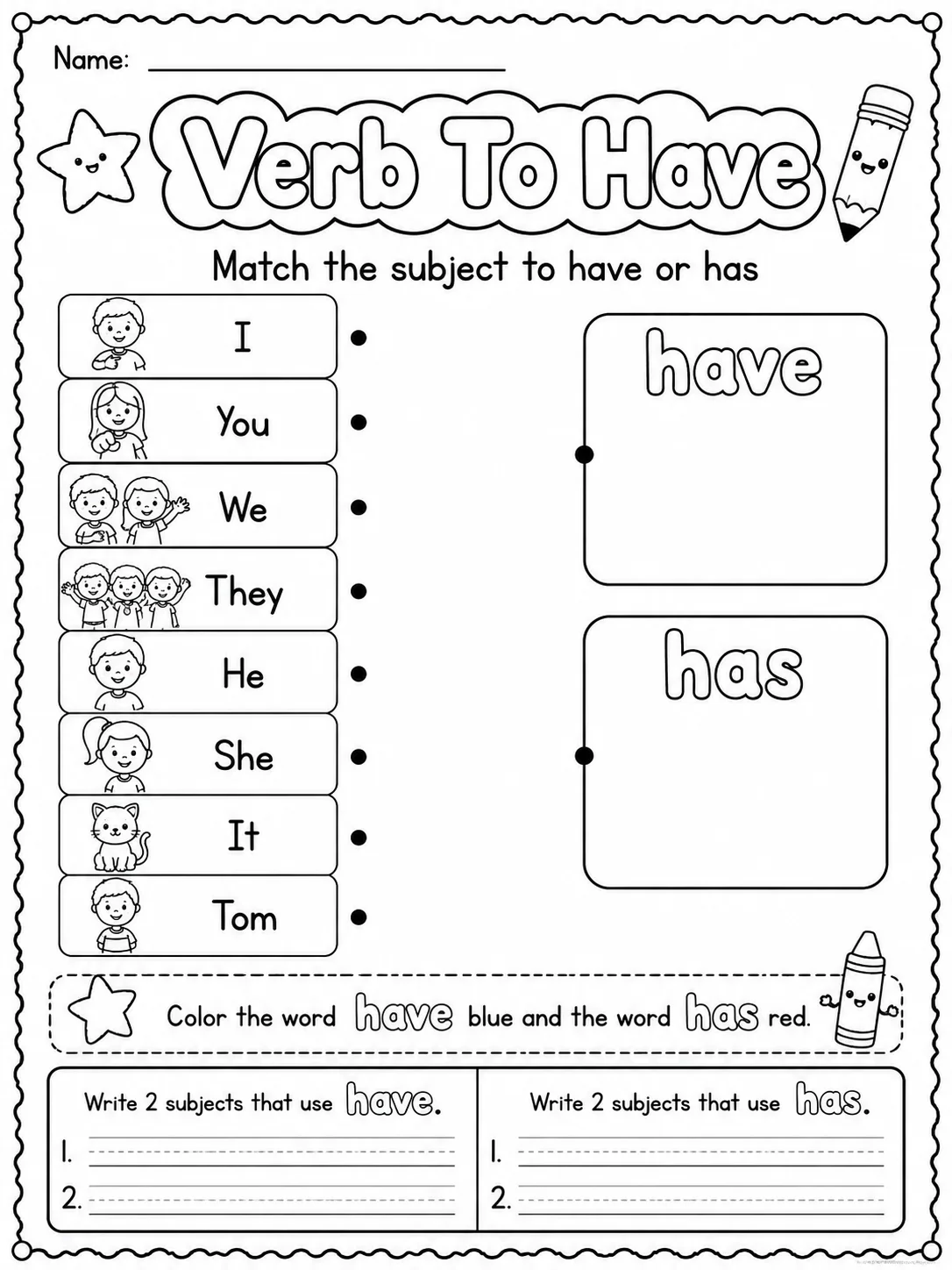 Verb To Have Worksheet Pack page 2 printable worksheet preview