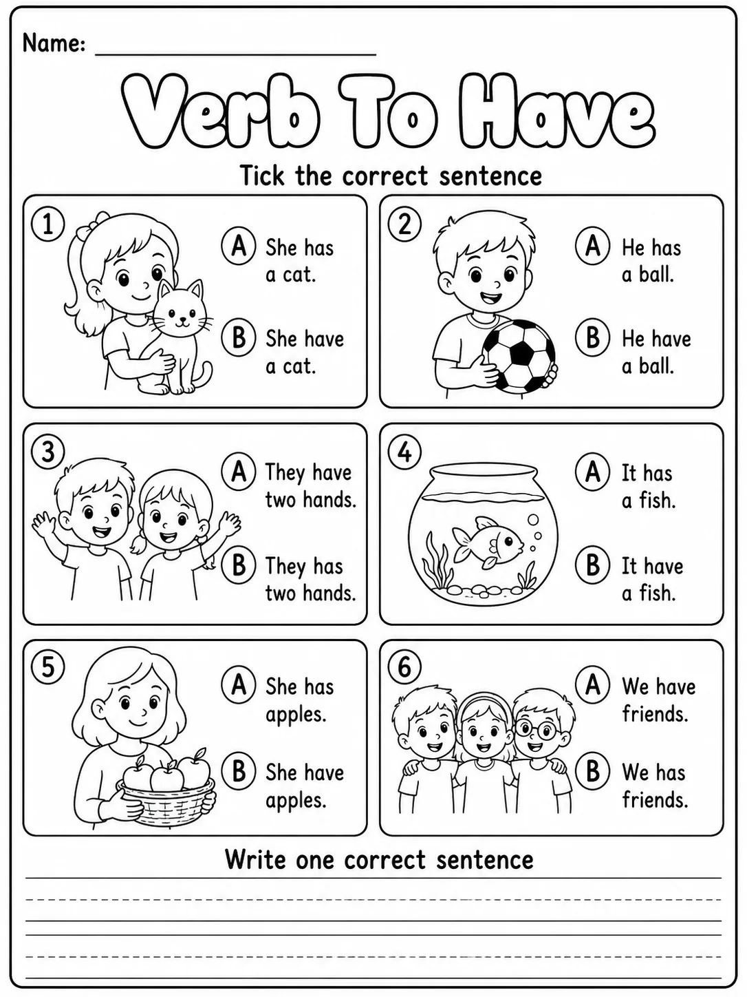 Verb To Have Worksheet Pack page 4 printable worksheet preview