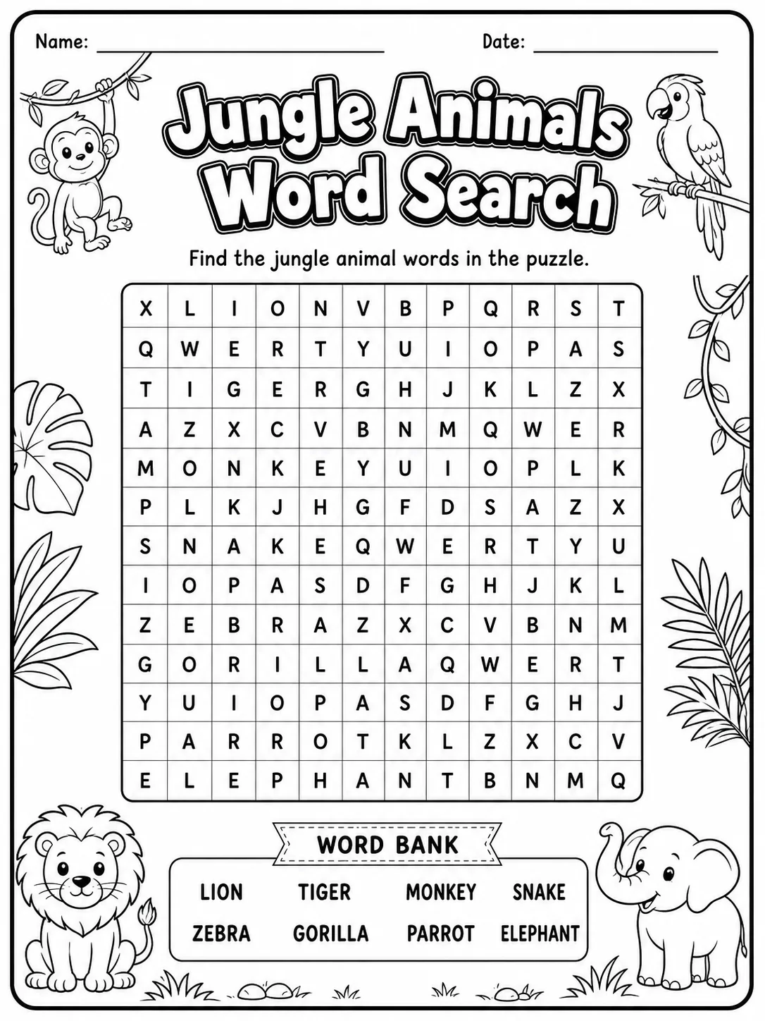 Farm Animals Word Search Worksheet Pack page 2 printable worksheet preview