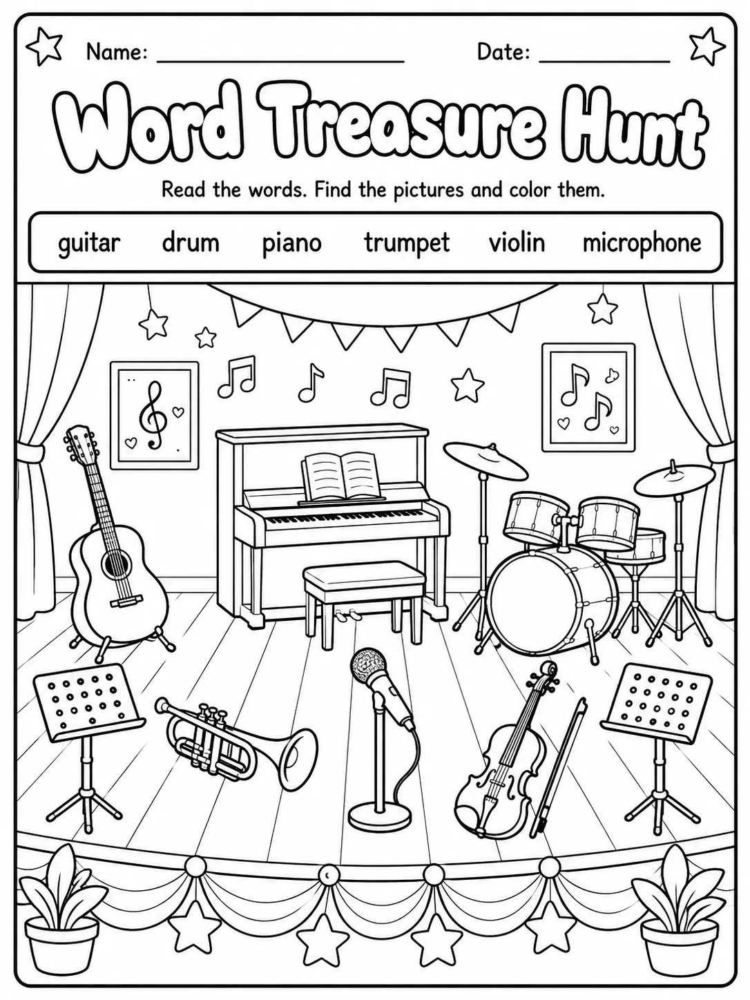 Word Treasure Hunt Worksheet Pack page 3 printable worksheet preview