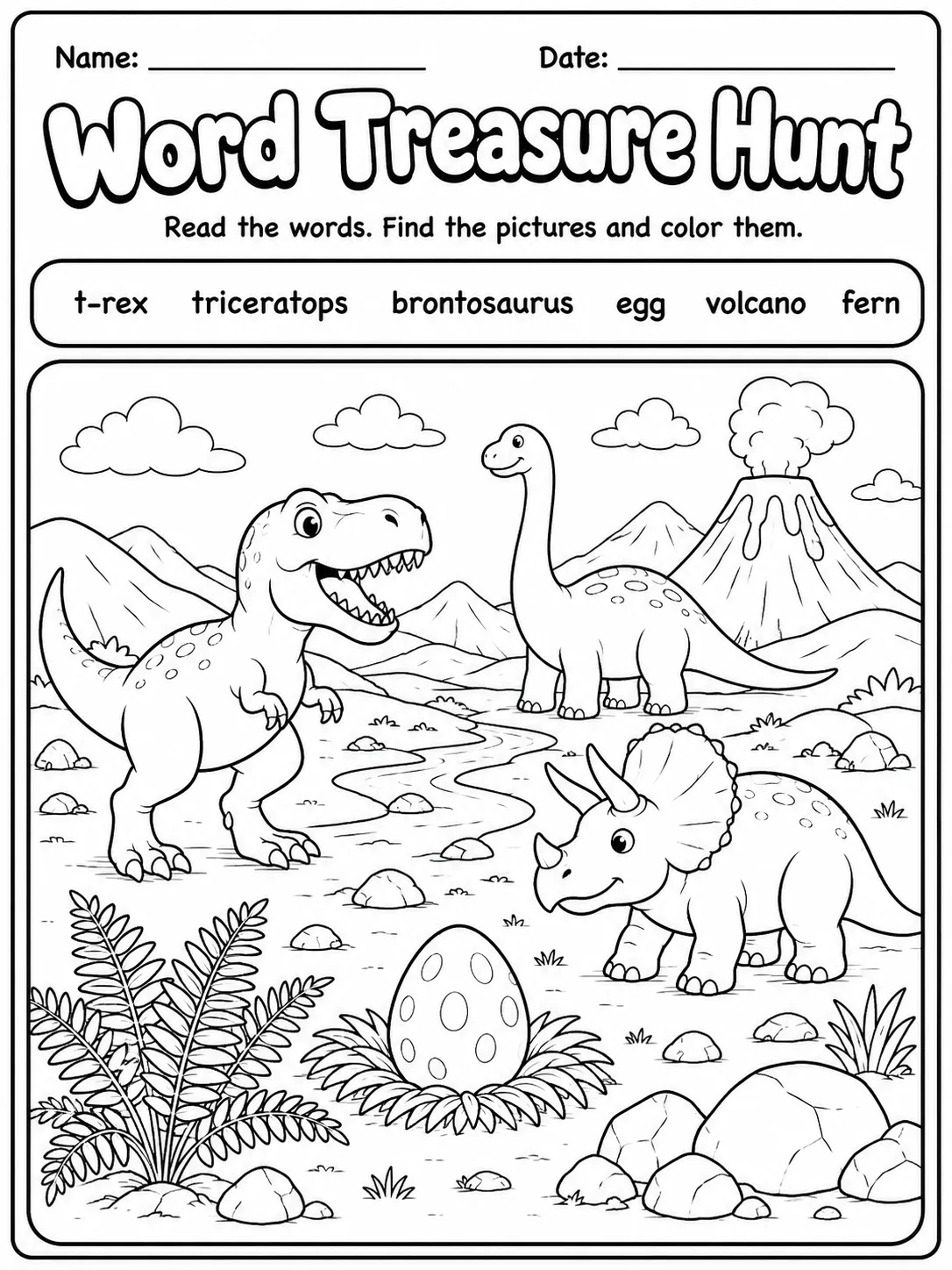 Word Treasure Hunt Worksheet Pack page 6 printable worksheet preview