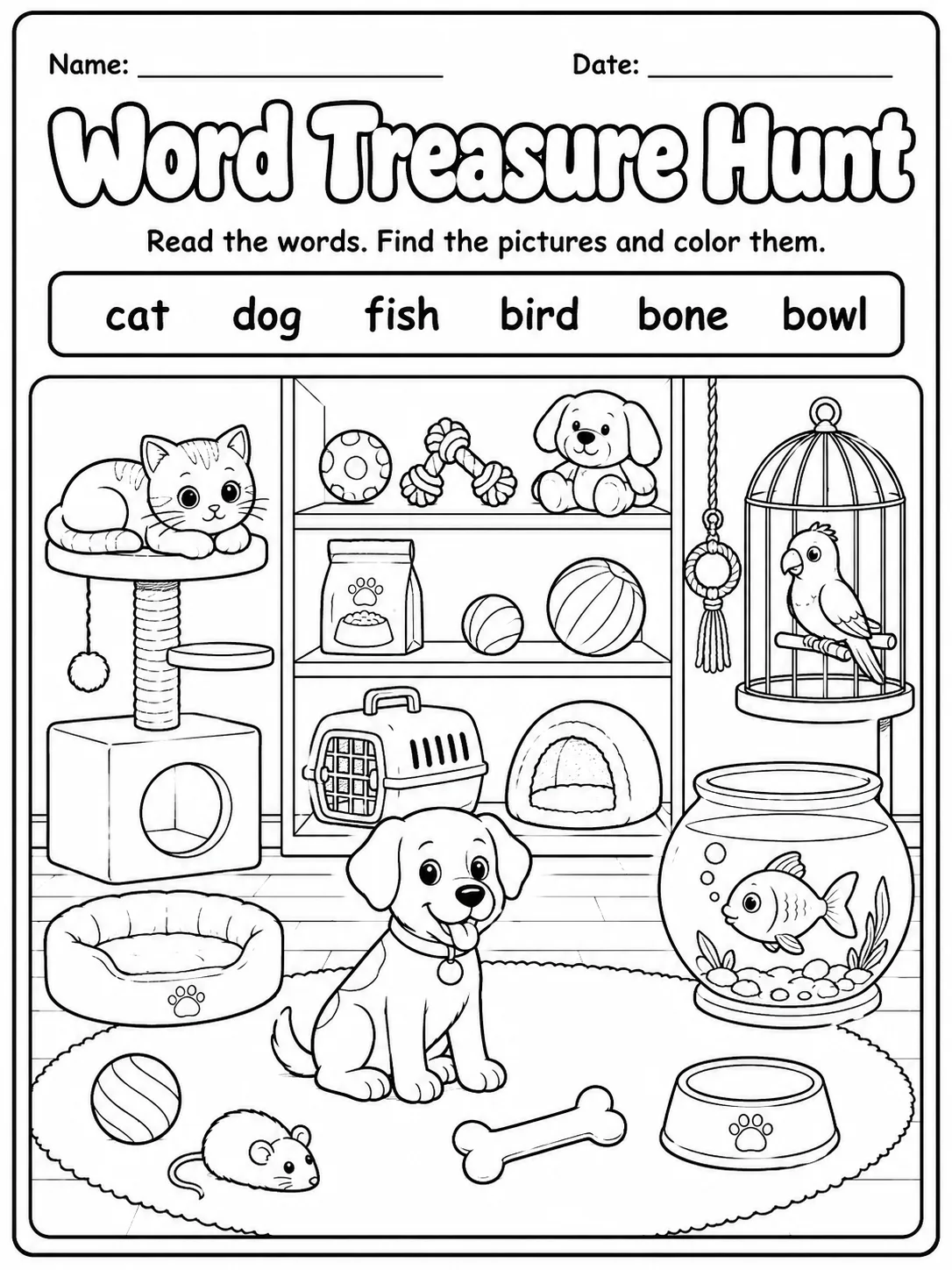 Word Treasure Hunt Worksheet Pack page 7 printable worksheet preview