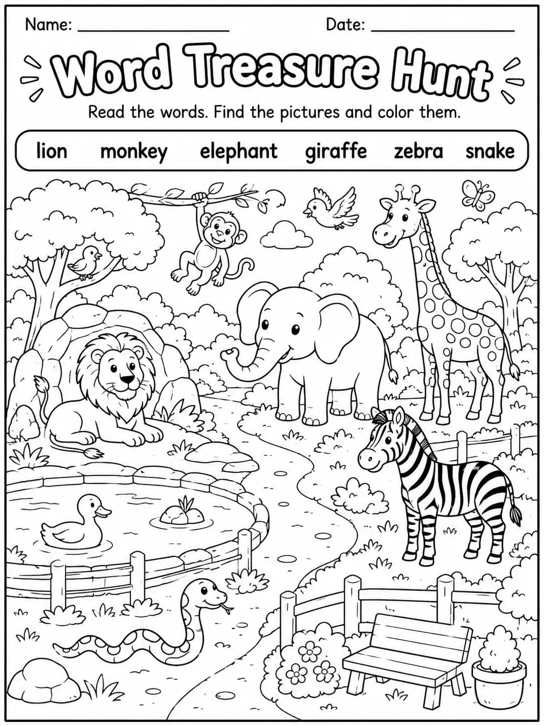 Word Treasure Hunt Worksheet Pack - Set 2 10 printable pages preview from KiwiBee