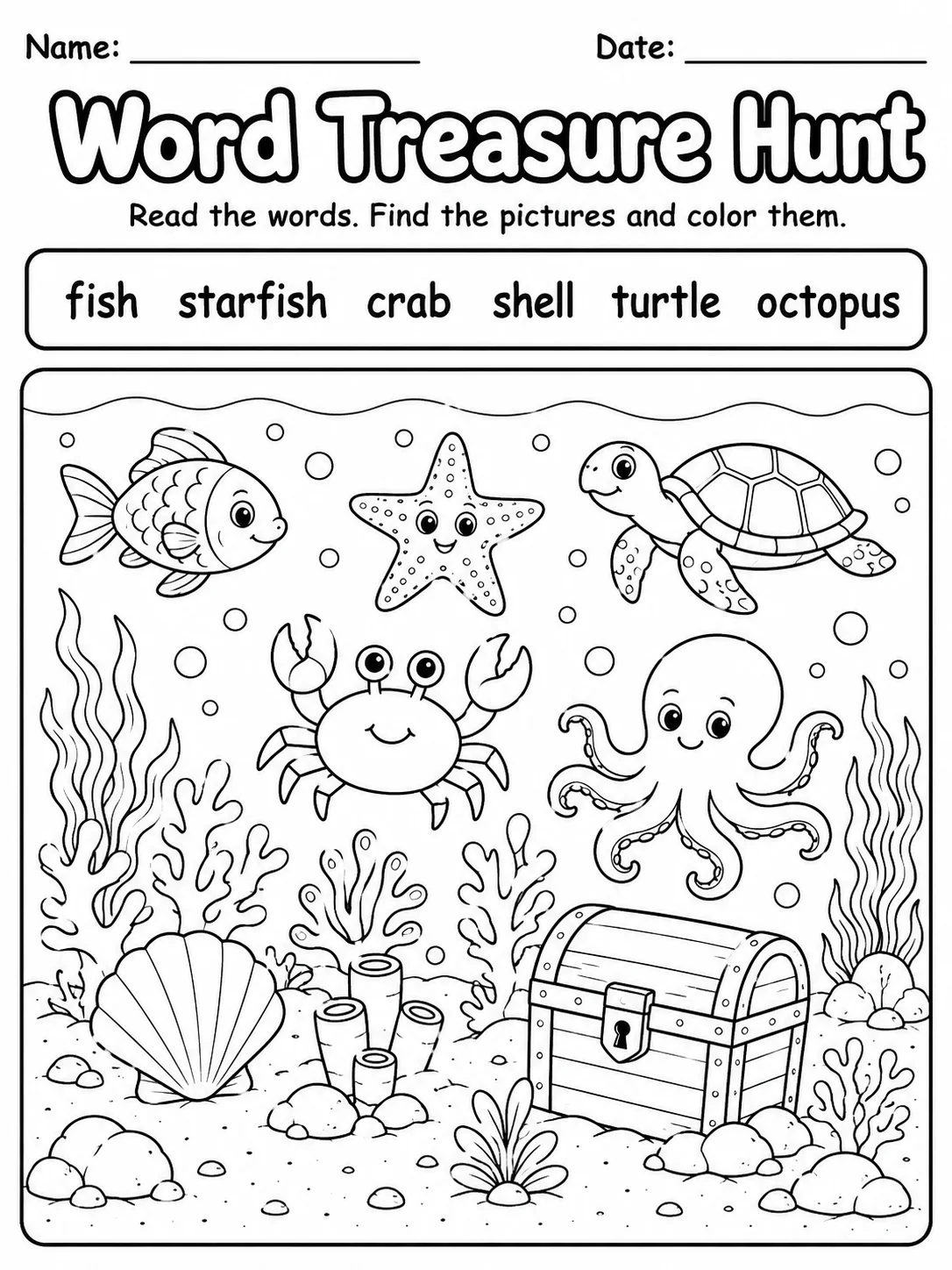 Word Treasure Hunt Worksheet Pack - Set 2 page 3 printable worksheet preview