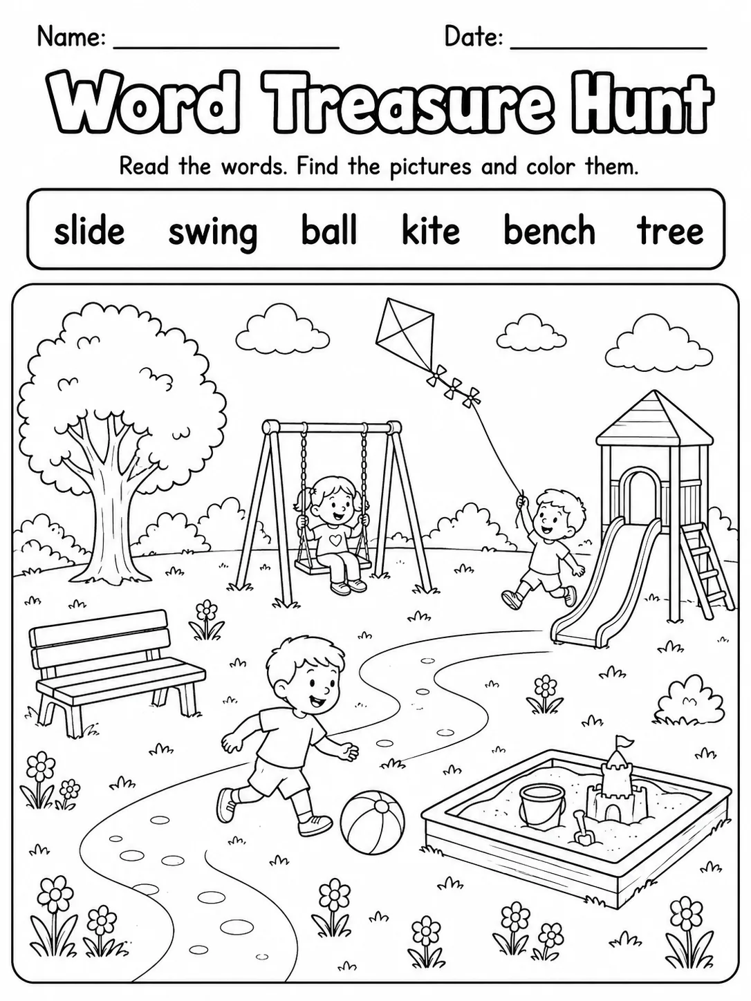 Word Treasure Hunt Worksheet Pack - Set 2 page 4 printable worksheet preview