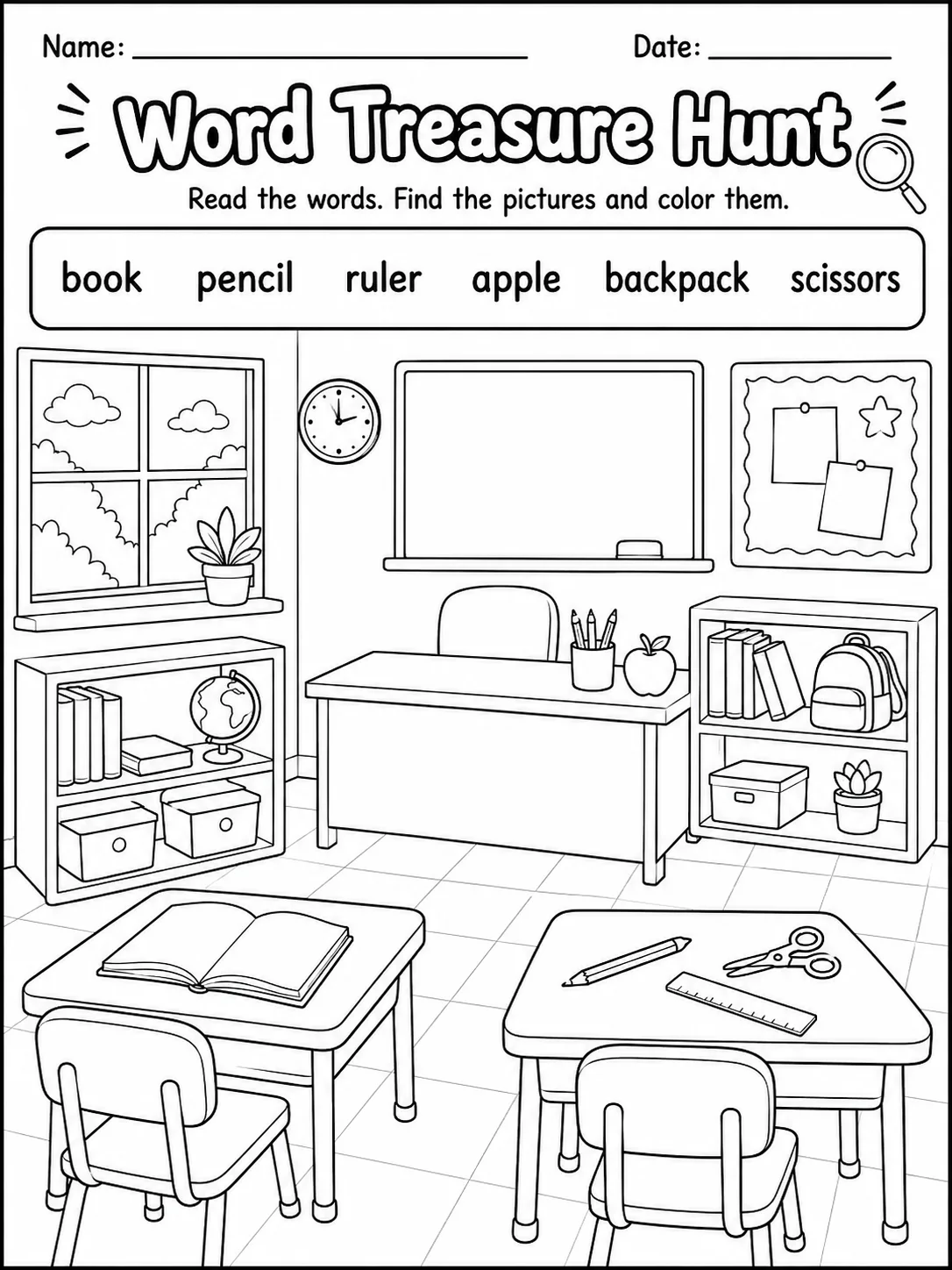 Word Treasure Hunt Worksheet Pack - Set 2 page 5 printable worksheet preview