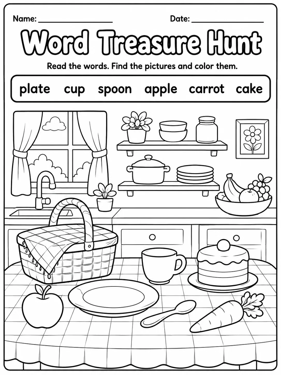 Word Treasure Hunt Worksheet Pack - Set 2 page 6 printable worksheet preview