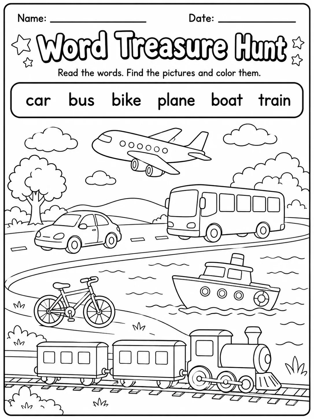 Word Treasure Hunt Worksheet Pack - Set 2 page 7 printable worksheet preview