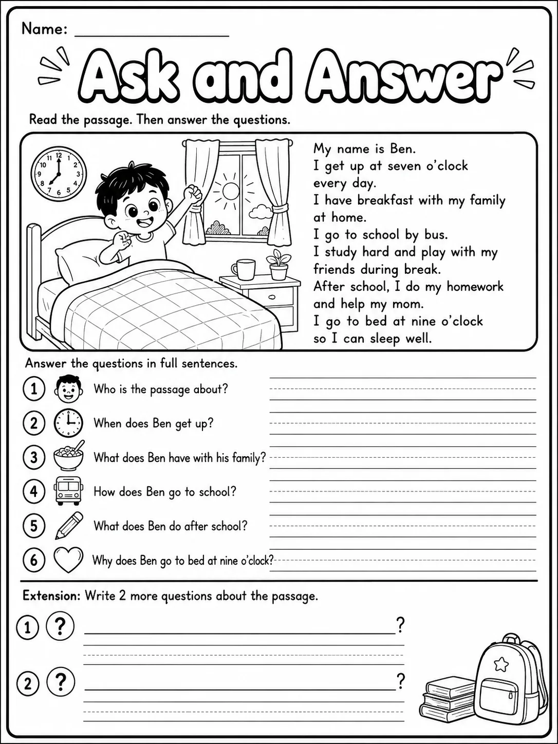 Yes/No Questions Worksheet Pack page 9 printable worksheet preview