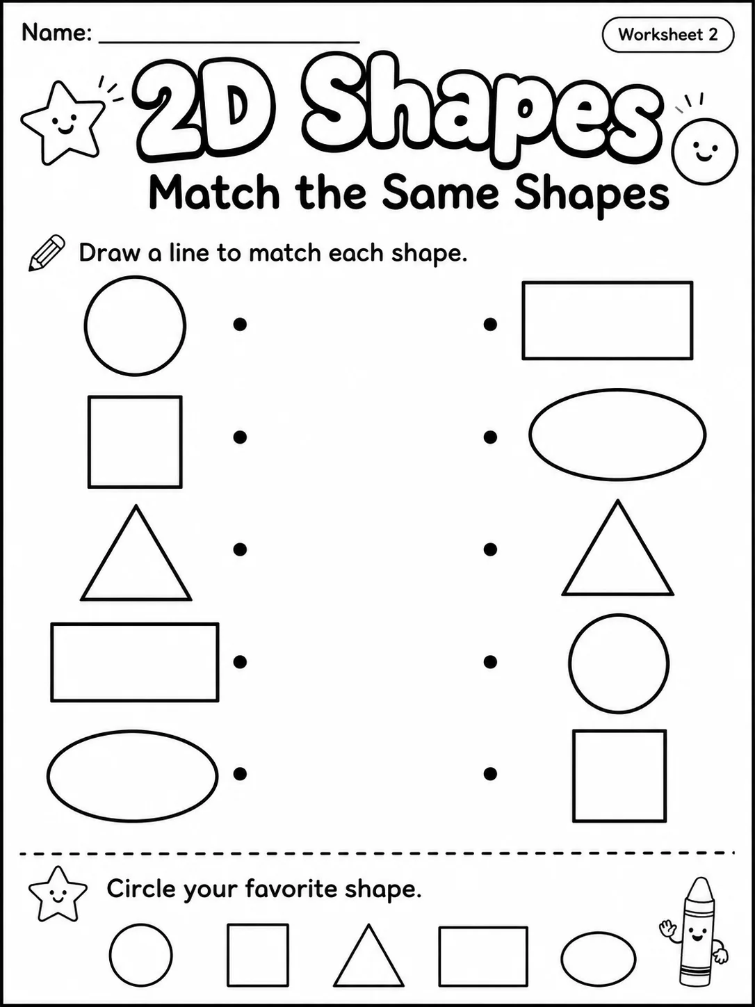 2D Shapes Worksheet Pack page 2 printable worksheet preview