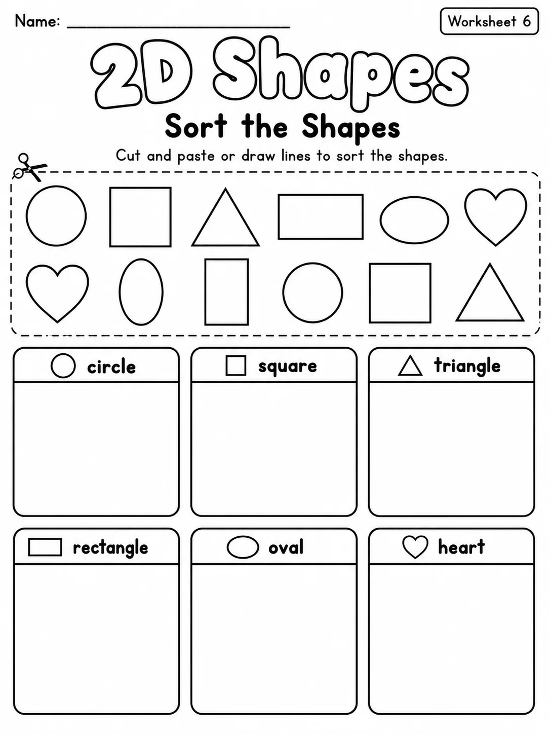 2D Shapes Worksheet Pack page 6 printable worksheet preview