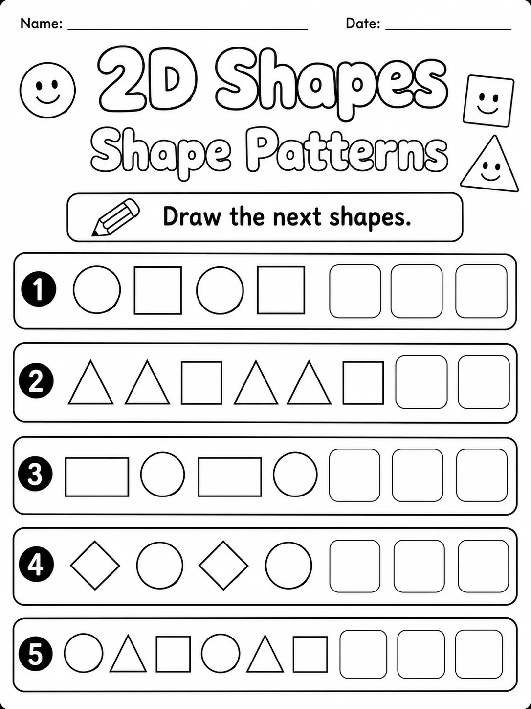 2D Shapes Worksheet Pack page 7 printable worksheet preview