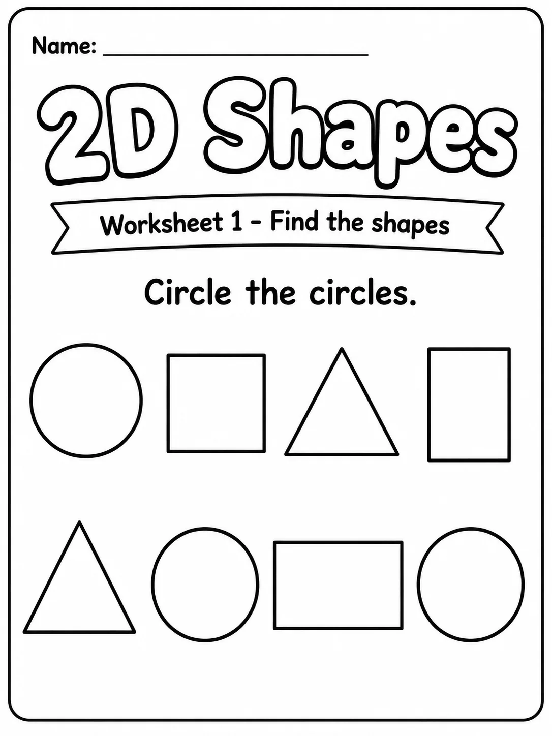 2D Shapes Worksheet Pack - Set 2 10 printable pages preview from KiwiBee
