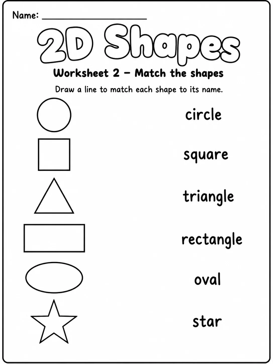 2D Shapes Worksheet Pack - Set 2 page 2 printable worksheet preview