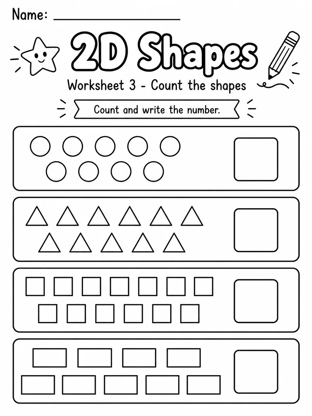 2D Shapes Worksheet Pack - Set 2 page 3 printable worksheet preview