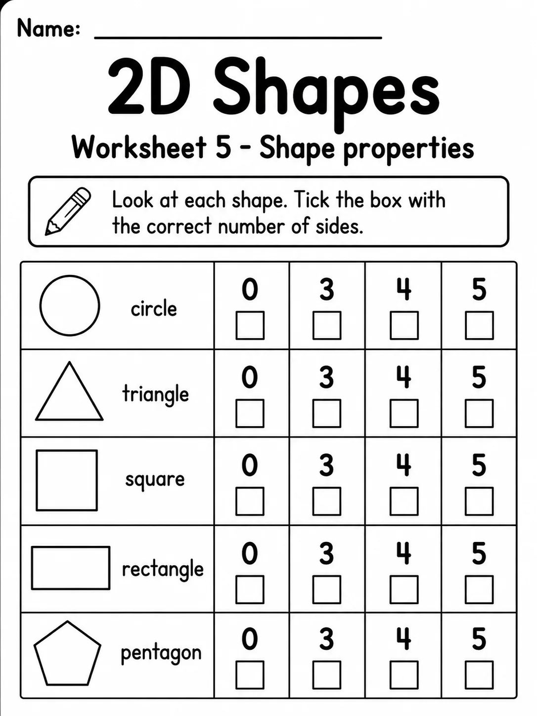 2D Shapes Worksheet Pack - Set 2 page 5 printable worksheet preview