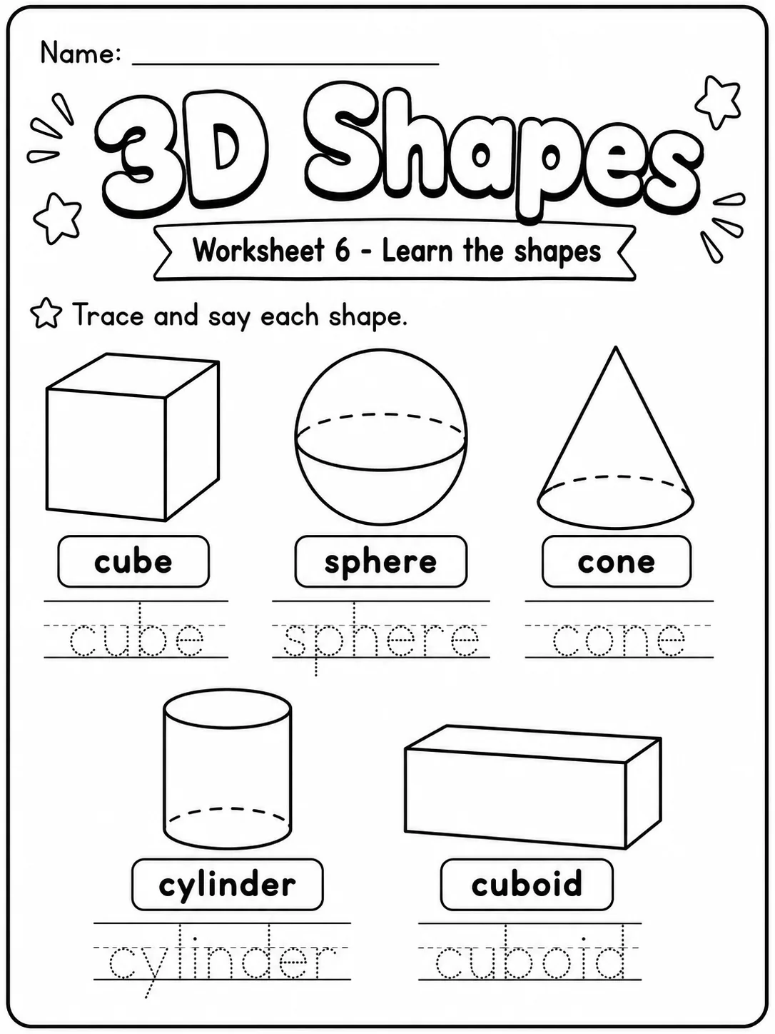 2D Shapes Worksheet Pack - Set 2 page 6 printable worksheet preview